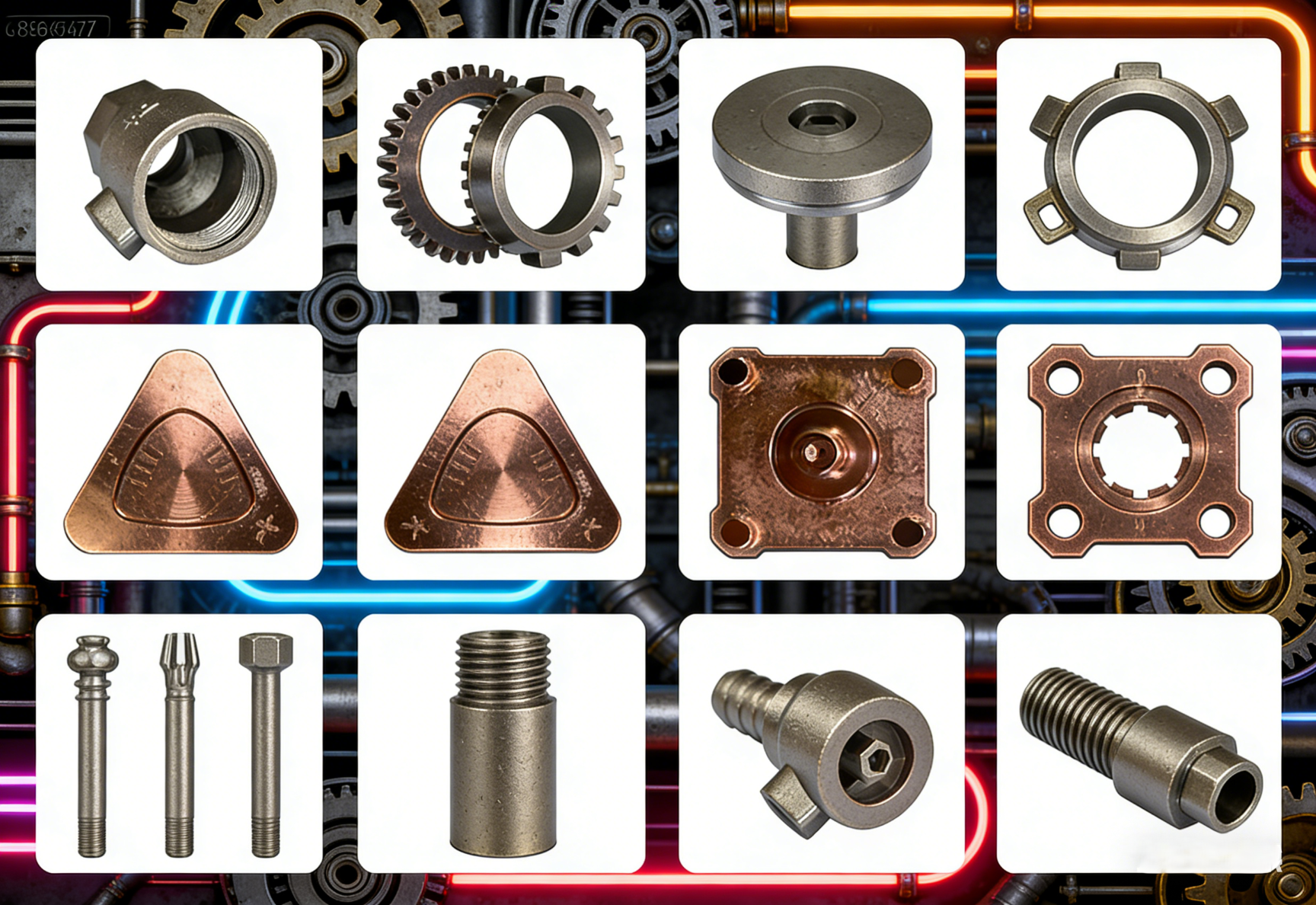 精密轴套衬套零件,圆形金属制品,表面光滑,尺寸精确,排列整齐,展现精密加工的专业品质